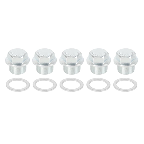 5 Sets M22x1.5 Metal Vehicle Engine Oil Pan Drain Cap Screw Bolt Plug with Gasket