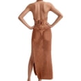 thumbnail image 3 of Womens Crochet Beach Cover Up Dress V-Neck Sleeveless Long Knit Halter Backless Bikini Wrap with Cut-Out, Summer Swimwear Cover Ups, 3 of 7