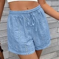 thumbnail image 6 of Women's Summer Casual Lace Elastic Waist Shorts Cute Eyelet Beach Vacation, 6 of 9