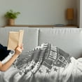 thumbnail image 3 of Rock Music Soft Flannel Fleece Blanket, Monochrome Microphone Retro Style Guitars Stars and Dots Illustration Abstract, Cozy Plush for Indoor and Outdoor Use, 60" x 80", Grey White, by Ambesonne, 3 of 5