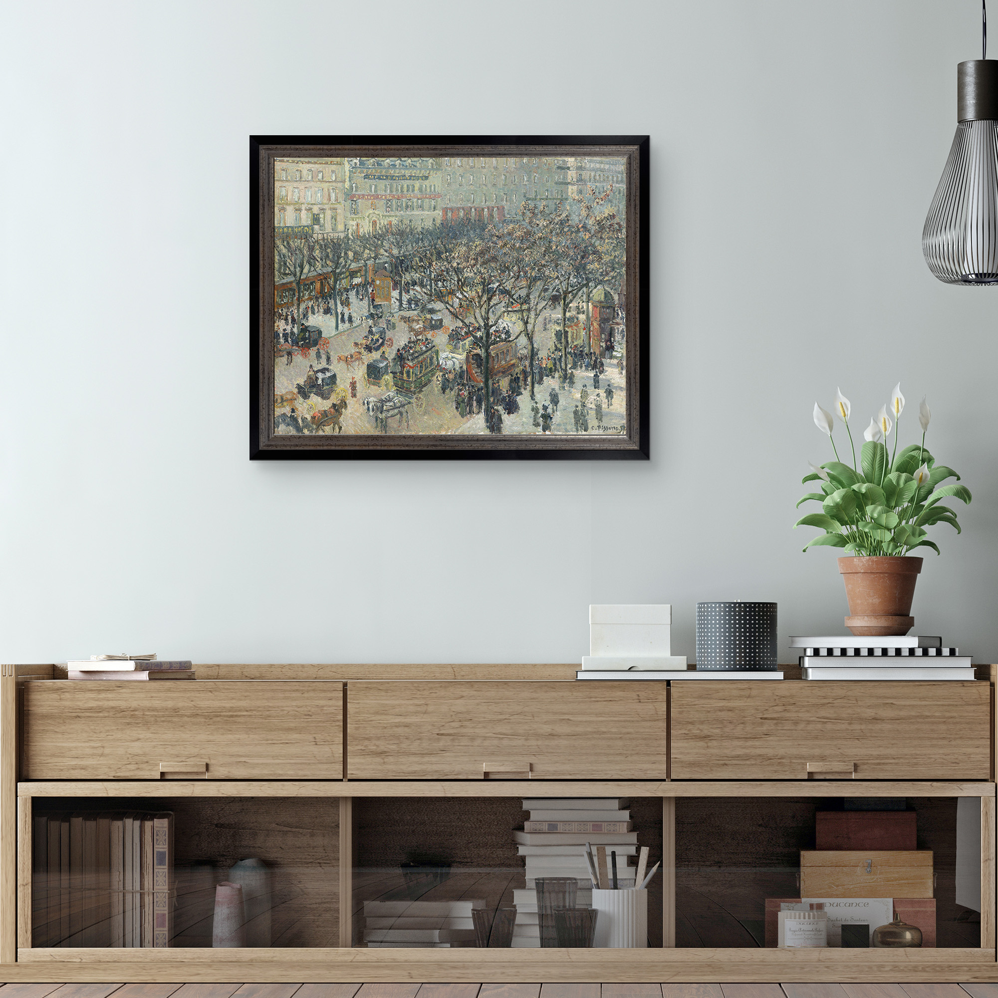 Boulevard des Italiens Framed Canvas