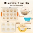 thumbnail image 4 of Muffin Cupcake Baking Pan, 12 Cup Small/Mini, 6 Cup Standard/Large, Nonstick Silicone, BPA Free, Dishwasher Safe, 100 Cups, Mini Muffin Cakes, Tart, Bread, 4 of 6