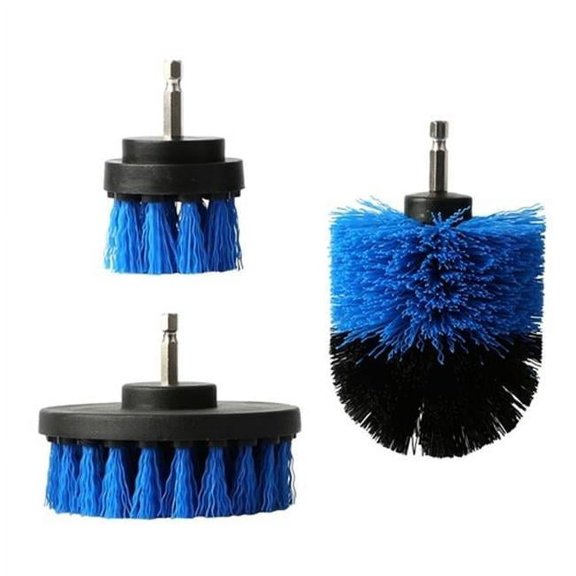 Drill Brush Power Scrubber Cleaning Brush Set, Blue - 3 Piece