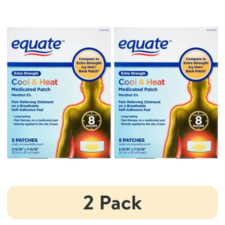 (2 pack) Equate Extra Strength Cool & Heat Medicated Patches, 5 Count