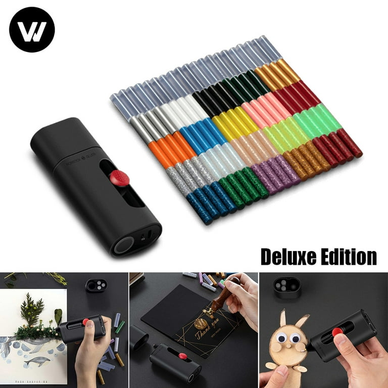 Owsoo Hot Melt Glue Pen Small Hot with Built-In Lithium Battery Type-C USB Charging Wireless 3D Painting DIY Art Tool Packed with Colorful Glue Stick