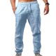 thumbnail image 1 of Pantalones de verano para hombre con apariencia de lino Pantalones sueltos de yoga para vacaciones en la playa / 3XL / Azul Afortunado Sencillez, 1 of 2