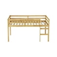thumbnail image 5 of Lisonu Solid Rubber Wood Twin Loft Bed with Ladder, Space-Saving Low-Profile Design for ' Bedroom, Natural Finish, 5 of 19