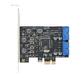 thumbnail image 1 of Labymos PCI-E USB3.0 Express Card 4 Ports External Dual 19/20Pin Front Connector Expansion Card, 1 of 7