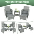 thumbnail image 5 of ELPOSUN 5-Piece Outdoor Rattan Patio Furniture Set, Conversation Chair with Side Table & Storage Ottoman for Small Balcony, Porch, Deck, Poolside, Gray, 5 of 8