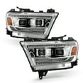 thumbnail image 2 of AKKON - Fits 2019-2022 RAM 1500 [Halogen Type] Chrome Headlights Pair w/ LED High&Low Beam + Sequential Signal + Running Tube, 2 of 7