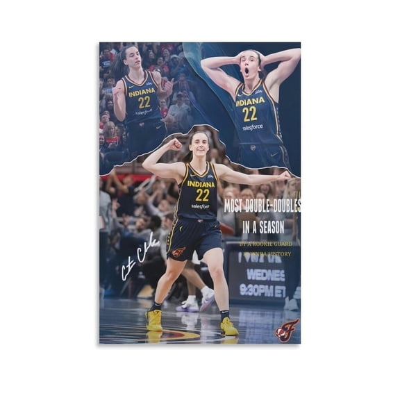 American Female Basketball Player Caitlin Clark Canvas Wall Art Poster For Room Aesthetic And Decor Poster For Bedroom Living Room Bathroom Kitchen Office Decor