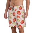thumbnail image 2 of Kdxio Strawberries Pattern Mens Casual Shorts - Drawstring Summer Beach Sports Shorts for Men, 2 of 9