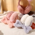 thumbnail image 4 of Fashion Plush Bowknot Warm Earmuffs Soft Outdoor Winter Ear Warmers Furry Ear Covers for Women (Dark Pink), 4 of 7
