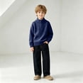 thumbnail image 5 of Qiyinn Boys' Fashion Solid Color Knitted Half Zipper Shoulder Insert Long Sleeve Sweater Half High Collar Top | Kids Boys Girls Casual Top Daily Wear School Comfortable Outfit, 5 of 9