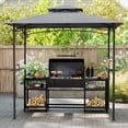 thumbnail image 2 of Gymax 8' x 5' Grill Gazebo Outdoor Double-Tiered Grill Canopy w/ 2 Shelves & 6 Hooks, 2 of 10