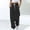 Black women harem pants with pockets a1, variant on Women Harem Elastic Waist Trousers with Pockets Polka Dot Casual Loose Long Pants Travel Beach Summer Lounge Palazzo, White S