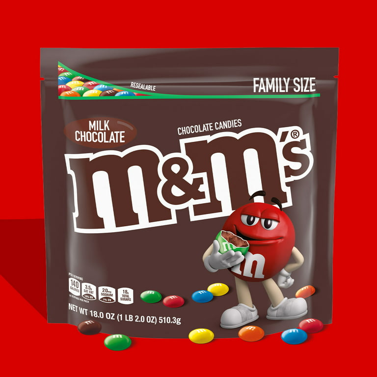 M&M's Milk Chocolate Candy, Family Size - 18 oz