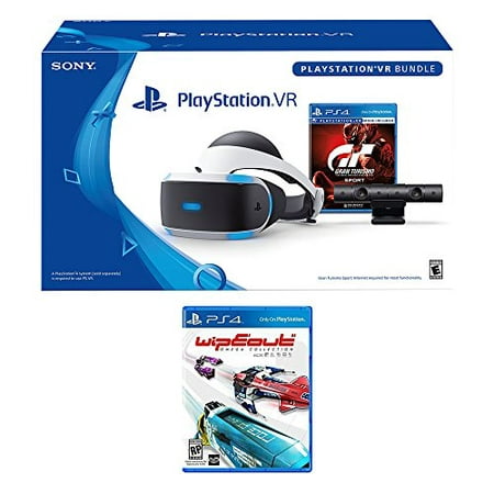 PlayStation VR Racing Bundle (4 Items): PlayStation VR Headset, PSVR Camera, PSVR Gran Turismo Bundle Game, PSVR Wipeout Omega Collection