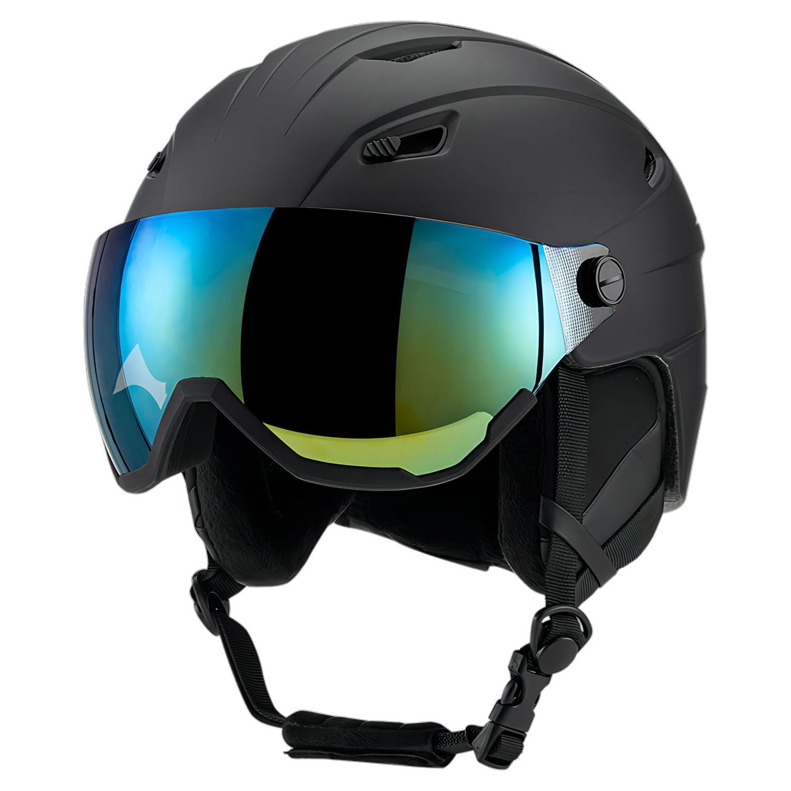 Adjustable Winter Sports with Goggles and Removable Liner - PC Shock Absorption for Skiing Snowboarding and Skating Black M