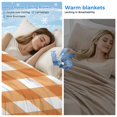 thumbnail image 2 of Orange Plaid Cooling Blanket,Lightweight Breathable Summer Throw Blanket with Double Sided Cold Effect,Gradient Geometric Buffalo White Checkered Picnic Blankets Bed Sheet for Hot Sleepers 50"x60", 2 of 8