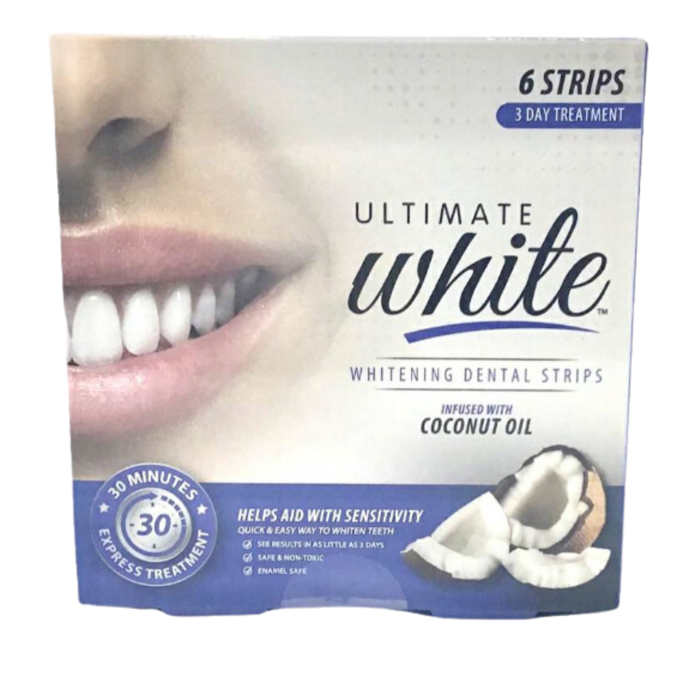 JSC Ultimate Dental Strips Infused with Coconut Oil 6 Strips Brush Buddies (7 Day Treatment