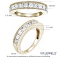 thumbnail image 4 of Vir Jewels 1 CTTW Princess Diamond Wedding Band Milgrain Channel 14K Yellow Gold Size 6 Female Adult, 4 of 7