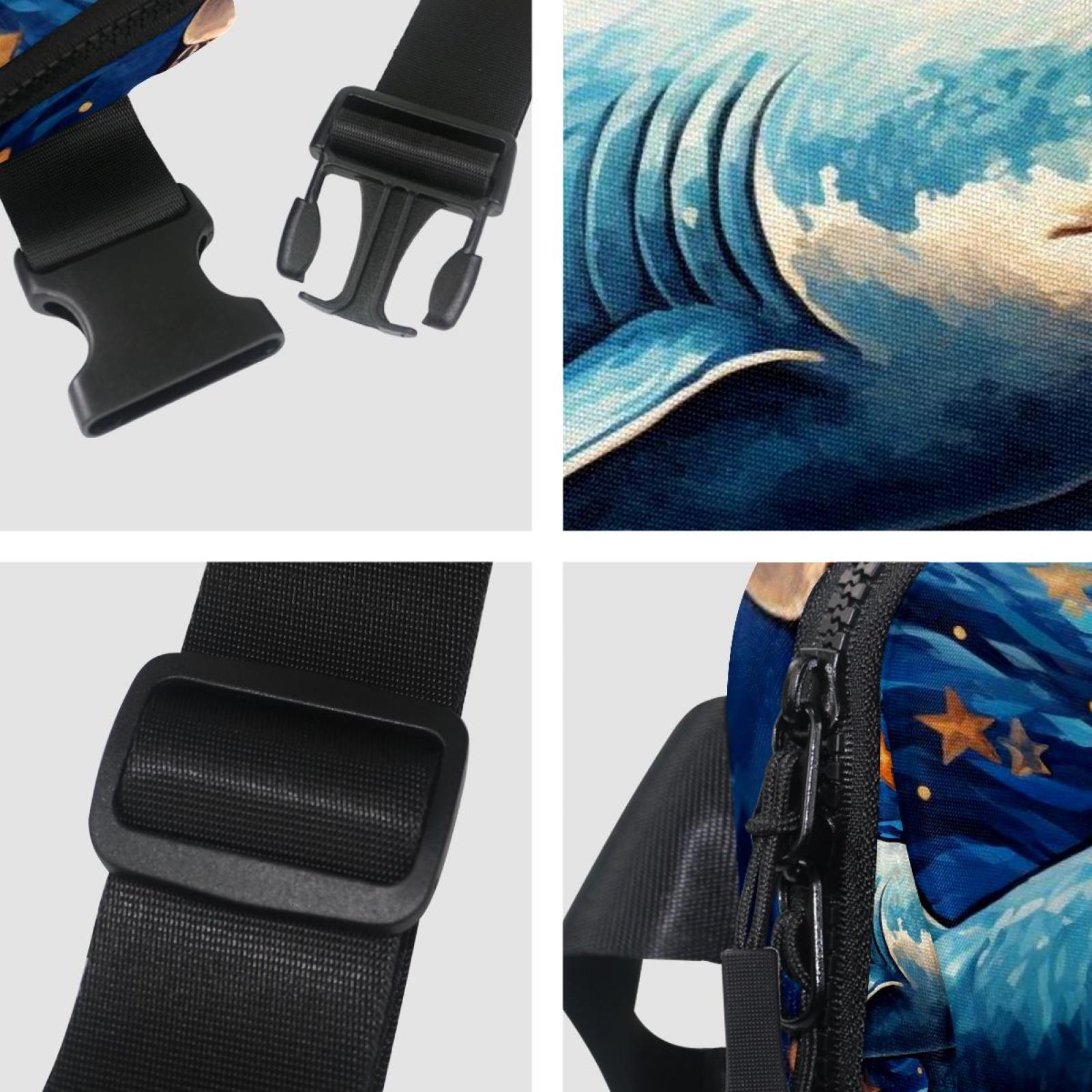 Motorcycle theme Lightweight Adjustable Fanny Pack with Extension Strap - Unisex Crossbody Bag Money Belt