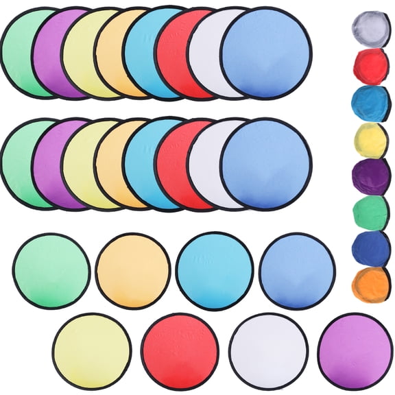 24PCS Foldable Flying Disc Fans Flying Disc with Bags, 9.8 inch Handheld Cooling Fan Beach