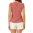thumbnail image 3 of INSPIRE CHIC Women's Sleeveless Blouse Ruffled Pleated Wear-to-Work Chic Blouse S Dark Pink, 3 of 8