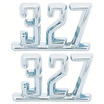 OER "327" Front Fender Emblem Set 1965-1967 Nova Camaro Corvette Impala Chevelle