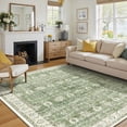 thumbnail image 4 of BERTHMEER 8'x10' Area Rugs for Living Room Bedroom Kitchen Rugs Non Slip Washable Vintage Traditional Dorm Office Dining Room Farmhouse Oriental Distressed Rugs,Light Green, 4 of 7