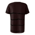 thumbnail image 6 of Wycnly Shirts for Women Plus Size Classic Breathable Loose Pullover Tops Summer Casual Crewneck Short Sleeve Striped Print Ladies Blouses Coffee s, 6 of 6