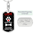 thumbnail image 2 of Spanish Water Dog Stainless Steel or 18k Gold Premium Swivel Dog Tag Keychain, 2 of 8