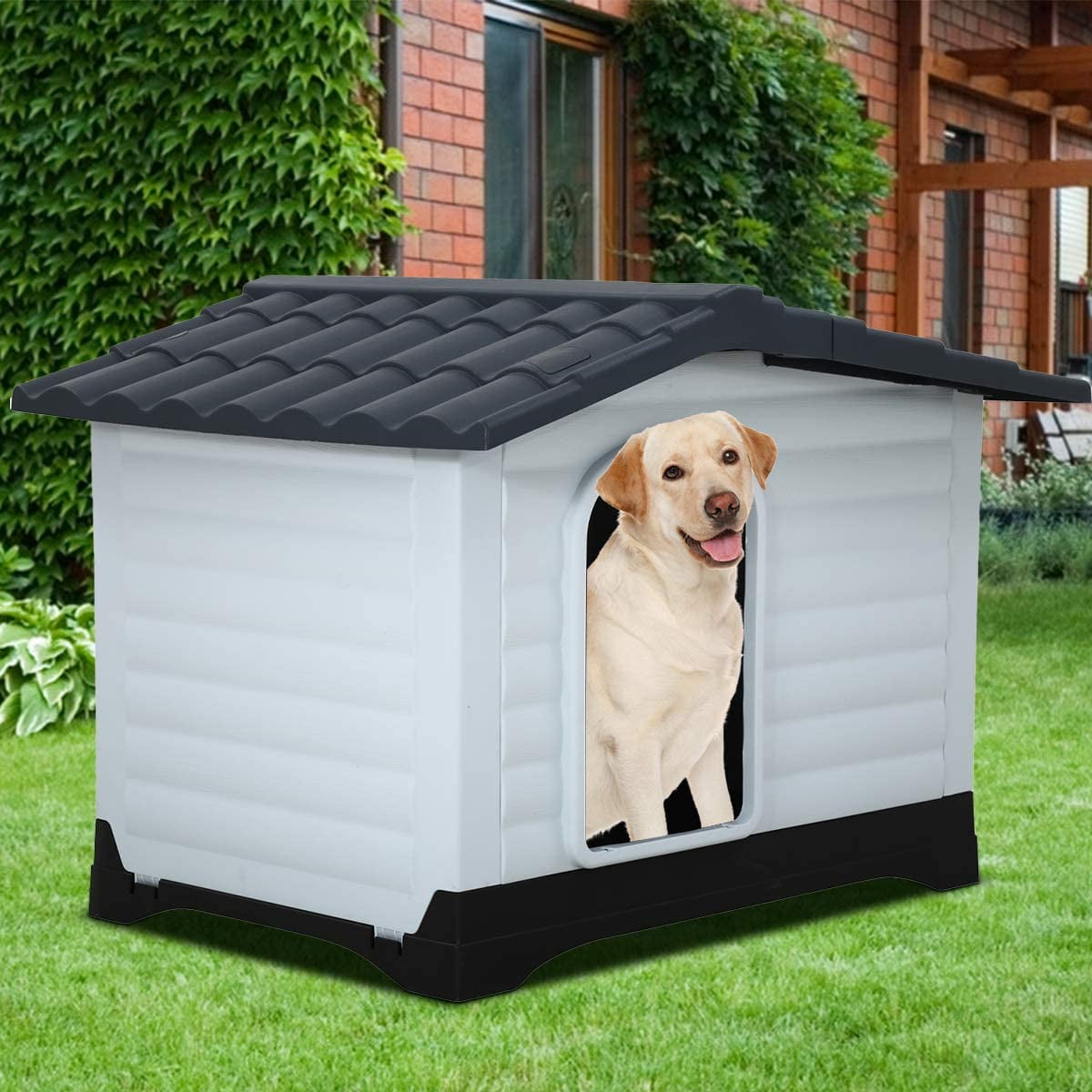 Outdoor Weather Waterproof Kennel for Small to Medium Sized Dogs Backyard Wooden Doghouse Patio Indoor Outdoor Puppy Shelter for Garden