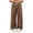 Brown, variant on Czstvyn Womens Elastic Waist Pants Drawstring Wide leg Solid Color Sweatpants for Women with Pockets