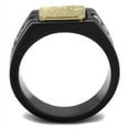 thumbnail image 3 of Luxe Jewelry Designs Men's Two Tone Gold Ion Plated Stainless Steel Tapered Ring with Cubic Zirconia, 3 of 4