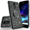 thumbnail image 3 of Compatible for LG Stylo 5 Case, LG Stylo 5 Plus Case, LG Q Stylus Case, SOGA Glitter Diamond Rhinestone TPU Phone Cover with Ring Stand and Lanyard Girls Women Cover (Black), 3 of 5