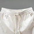 thumbnail image 3 of USNSM Men's Fashion Shorts 5 Inch Inseam Drawstring Elastic Waist Lightweight Casual Summer Beach Shorts with Pockets White XXL, 3 of 4