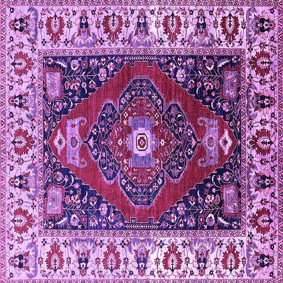 Ahgly Company Indoor Square Persian Purple Traditional Area Rugs, 8' Square