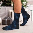 thumbnail image 7 of KLL Blue Glitter Retro Print Cool Socks Men's Women's Crew Socks Funny Crazy Novelty Stockings, 7 of 7