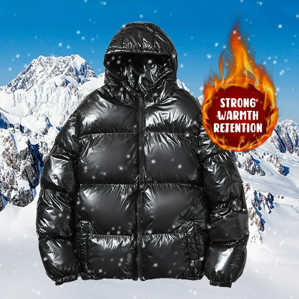 Gibobby Chamarra hombre chamarra de espuma grande ajuste de burbujas gruesas con capucha para invierno informal para hombre Negro XG Bodega Aurrera en linea