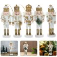 thumbnail image 3 of 5pcs Nutcracker Hanging Decoration Xmas Tree Nutcracker Soldier Ornament Wood Nutcracker Craft, 3 of 8