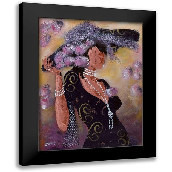 Johanna 12x14 Black Modern Framed Museum Art Print Titled - Elegantes aux perles II