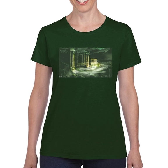 Ruined Temple T-Shirt Women -Anthony Chirstou Designs, Female XX-Large