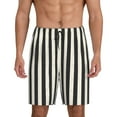 thumbnail image 1 of Fotbe Black And White Thick Stripes Pantalones Cortos de Pijama para Hombre, Ropa de Dormir, Pantalones de Pijama Cortos para Hombre-Large, 1 of 6
