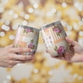 thumbnail image 2 of 12oz Stemless Wine Tumblers Pioneer Flower Floral Print Pattern Vacuum Insulated Stainless Steel Travel Tumbler Cups Mug with Lid and Straw for Champaign,Cocktail,Beer with Cleaning Brush, 2 of 5