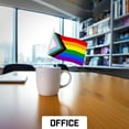 thumbnail image 4 of G128 12 Pack Handheld LGBT Progress Rainbow Pride Stick Flags | 4x6 In | Printed 150D Polyester, Social Flag, Solid Plastic Stick, Spear White Tip, 4 of 10
