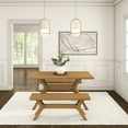 thumbnail image 6 of Plank+Beam Solid Wood Verso Dining Bench, 48" Entryway Bench, Minimalist Room Bench, Pecan, 6 of 10