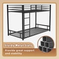 thumbnail image 5 of Bellemave Low Bunk Bed Twin Over Twin, Metal Bunk Bed Frame with Guardrail and Ladder, Heavy Duty Floor Bunk Beds with Slats for Dormitory and Bedroom, No Box Spring Needed (Black), 5 of 8