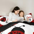 thumbnail image 5 of Castle Fairy Red Ladybird 2pcs Bedding Comforter Set,Polka Dots Twin Comforter Sets,Cartoon Ladybug Breathable Bedding Set,Luxury Kawaii Bedroom Decor,Reversible, 5 of 8